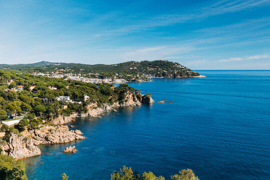 Stunning cliffs and azure waters of Calella de Palafrugell, Spain