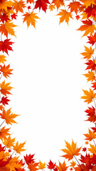 Maple border frame white background