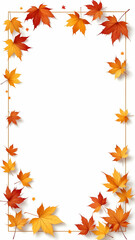 Maple border frame white background