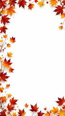 Maple border frame white background