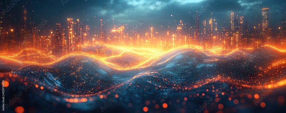 Poster futuristic digital background for ai communication, data transfer, cyber networks, neural processing