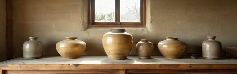 Curated selections of vibrant clay creations fill a traditional village pottery studio where history and culture blend under the warm glow of lanterns showcasing the artistry of local artisans.