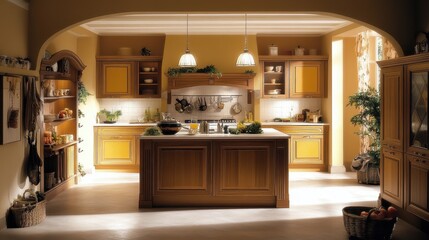 Elegant Classic Kitchen Island and Cabinetry Design