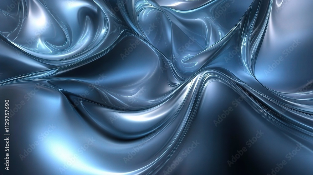 Poster soft blue abstract background in fluid wave patterns and textures
