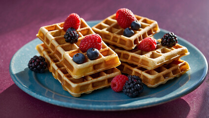  Mini Waffle with Berries