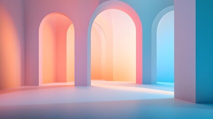 Pastel Archway Interior Abstract Design