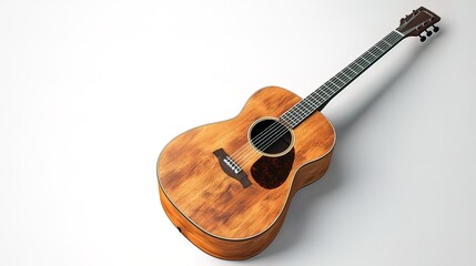 Fototapeta premium Acoustic guitar on white background.