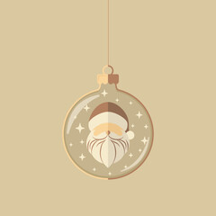 Minimalistyczny wzór bożonarodzeniowej kartki z Świętym Mikołajem i małymi gwiazdkami w nowoczesnym i eleganckim stylu. © Monika