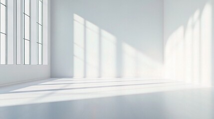 Obraz premium Spacious White Background with Natural Light and Shadows for Design