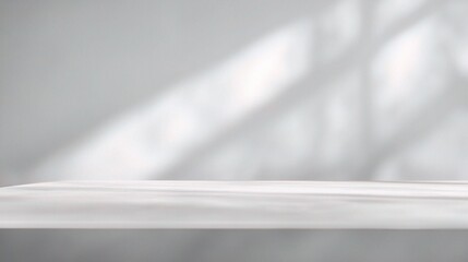 Selective Focus on a White Tabletop with Soft Blurred Background