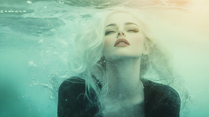 Beautiful model in the water