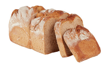 Sliced ​​bread cut out isolated transparent background