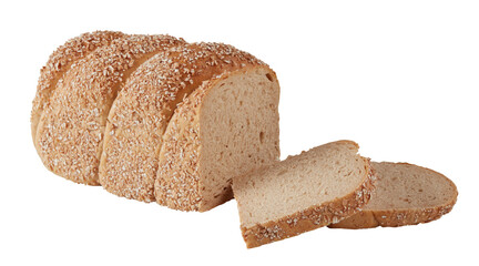 Whole Grain Nut Bread cut out isolated transparent background