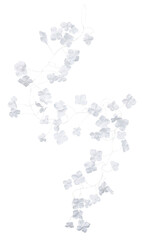 Christmas flower garland cut out isolated transparent background