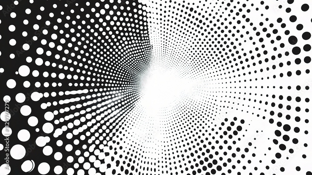 Poster abstract modern vector background with dots in black and white