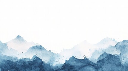 Calming Watercolor Ocean Waves in Soft Blue Tones