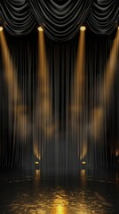 Theater stage with dramatic lighting
