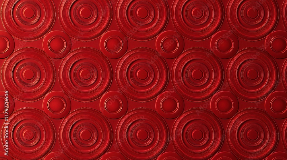 Poster luxurious seamless red round pattern background design
