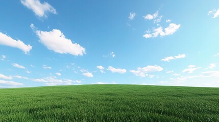 Obraz premium Vibrant Clear Sky Over Lush Green Fields on a Sunny Day