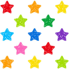 クレヨン素材　星柄の背景