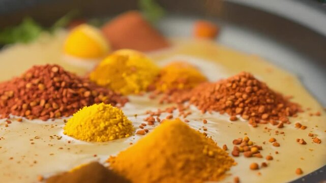 Chef adding spices to creamy sauce