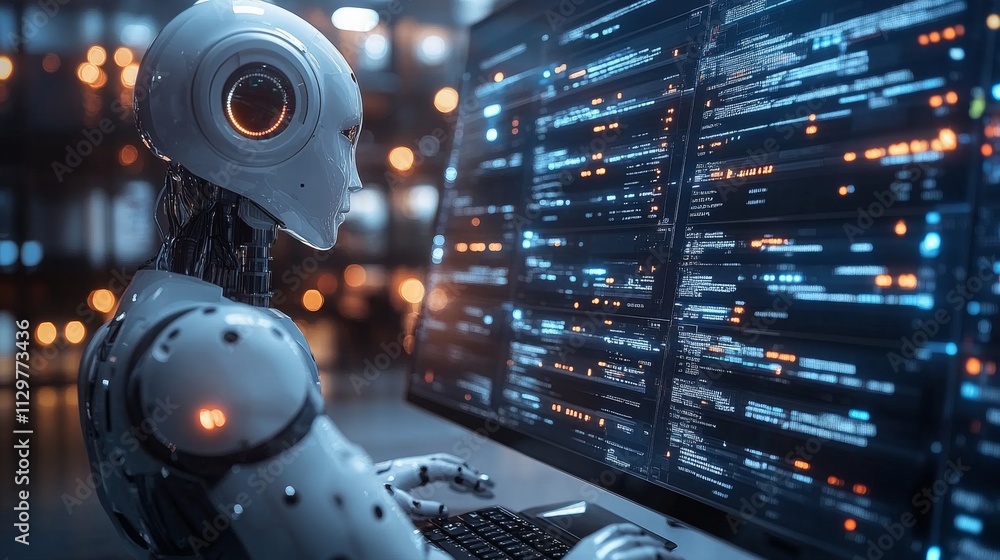Poster ai and rpa work together to streamline it helpdesk operations in a modern office setting