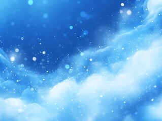 Abstract Blue Sky Cloudscape with Sparkling Dust