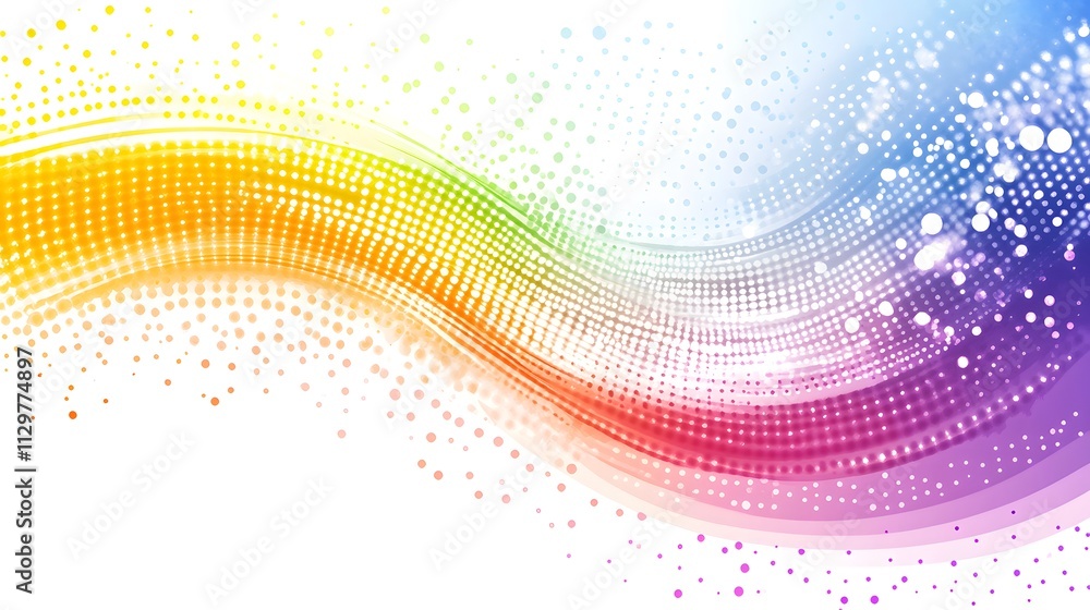Poster colorful wave abstract background design with dots