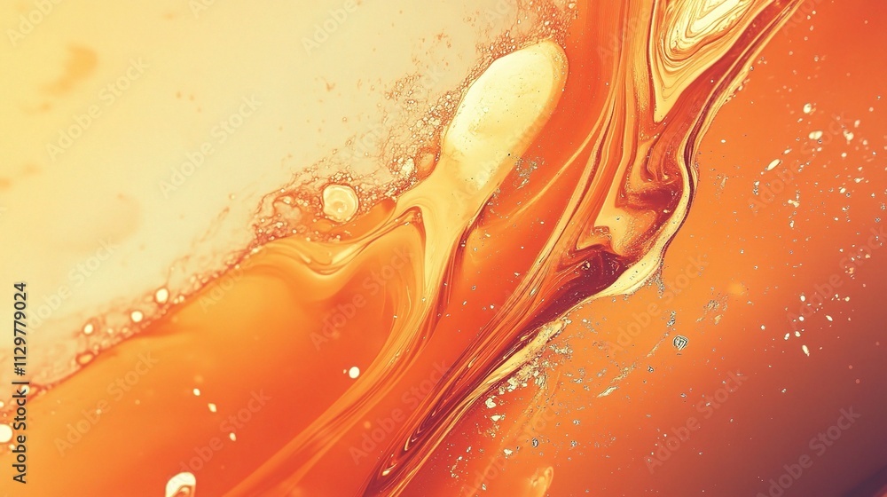 Poster abstract orange background with fluid textures and shapes