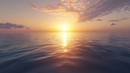 Obraz premium Glistening Ocean at Sunrise with Serene Water and Colorful Sky
