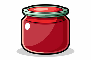 Empty jam jar on a white background vector art illustration