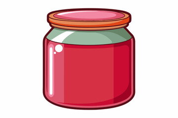 Empty jam jar on a white background vector art illustration