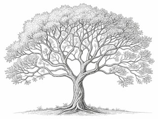 black and white tree