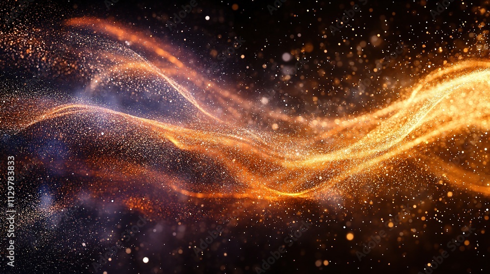 Poster dynamic flow of particles in a stream of light and color