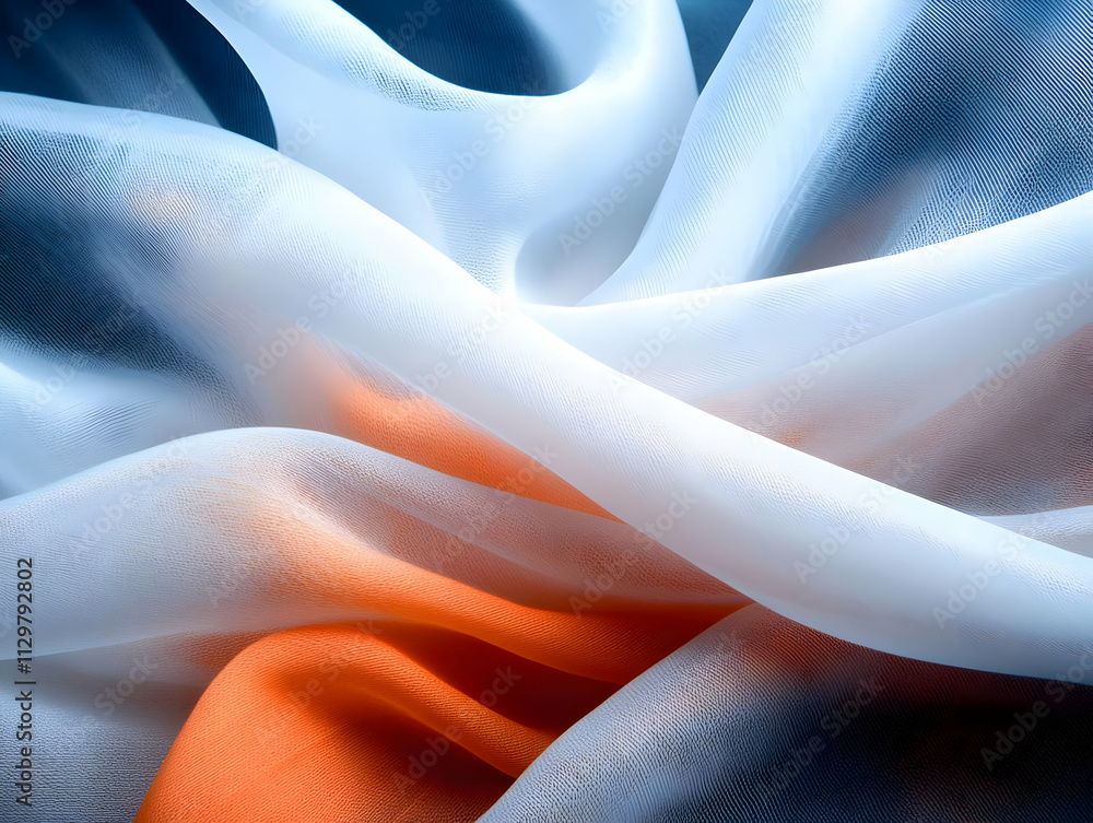 Poster abstract swirls of colorful silk fabric create a dynamic visual composition, perfect for artistic pr