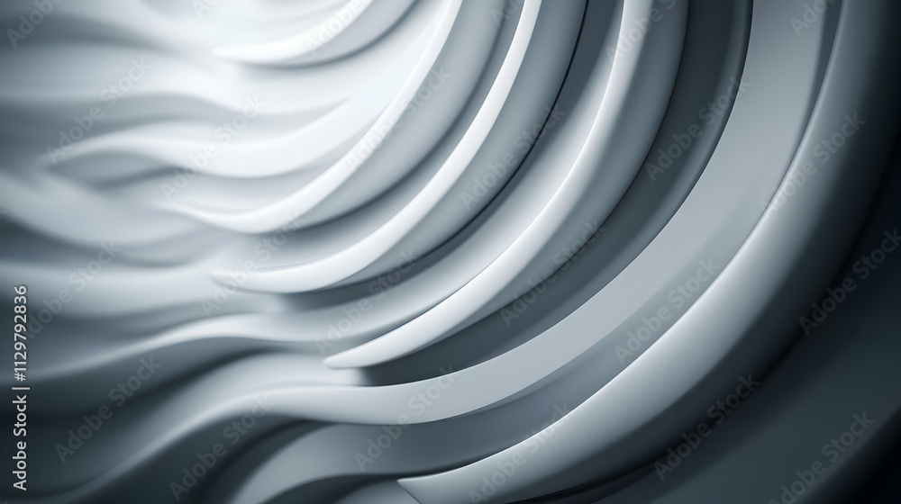 Poster abstract wavy lines in shades of gray create a smooth, modern design with depth and texture.