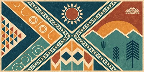 Colorful abstract background with different geometric patterns