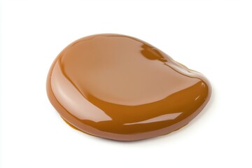 A Close-Up Shot of a Delicious Caramel Spill, Rich Brown Hue, Sweet Treat, Melted Caramel Candy, Shiny Caramel Texture, Viscous Caramel