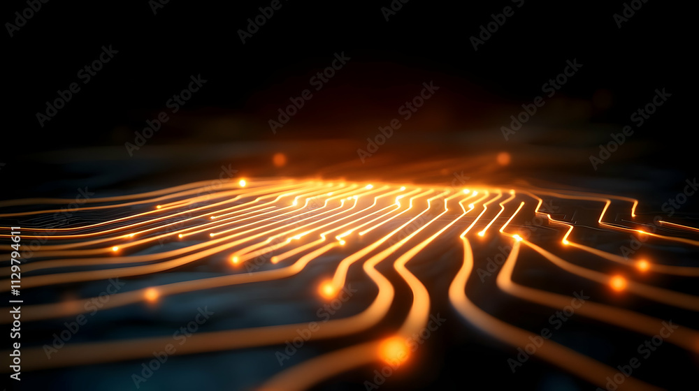 Poster abstract technology background with glowing circuit patterns and vibrant lights for digital innovati