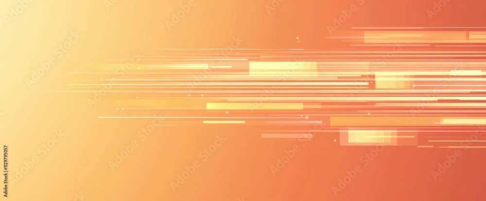 Aufkleber abstract orange background with glowing lines and shapes.