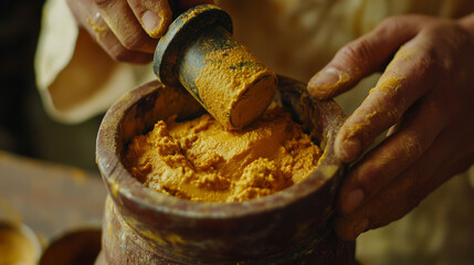 Artisanal Mustard Making: Grinding, Mixing, and Preparing