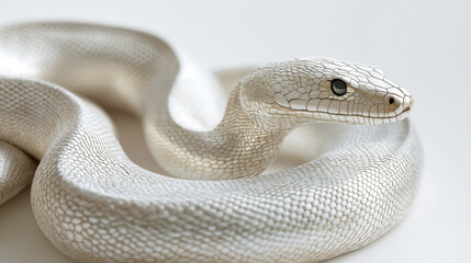 Fototapeta premium White Gold Snake: Abstract 3D Rendering, Luxury, Decoration