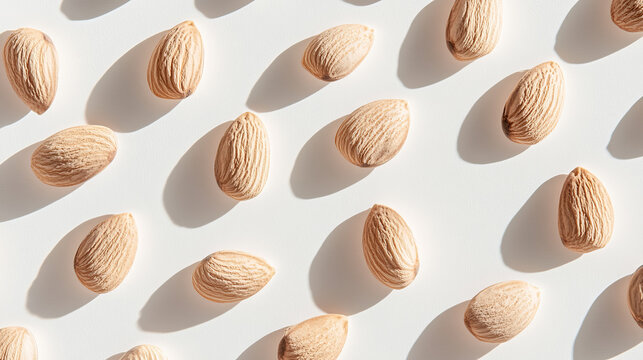 Marcona Almonds: High-Key Product Photography, White Background, Close-up