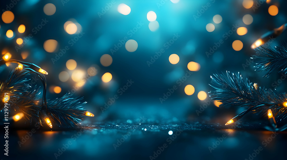 Poster a mesmerizing display of soft bokeh lights against a dark backdrop, creating a serene and magical at