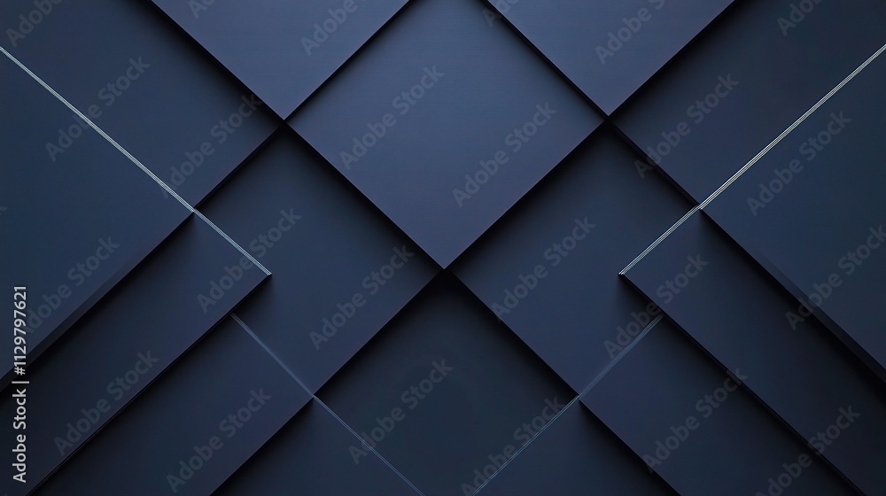 Poster abstract dark geometric background with 3d rendered elements