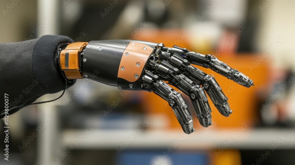 Aufkleber Advanced Robotic Hand Designed for Precision and Dexterity, Showcasing Innovative Engineering in the Field of Robotics and Automation Technology
