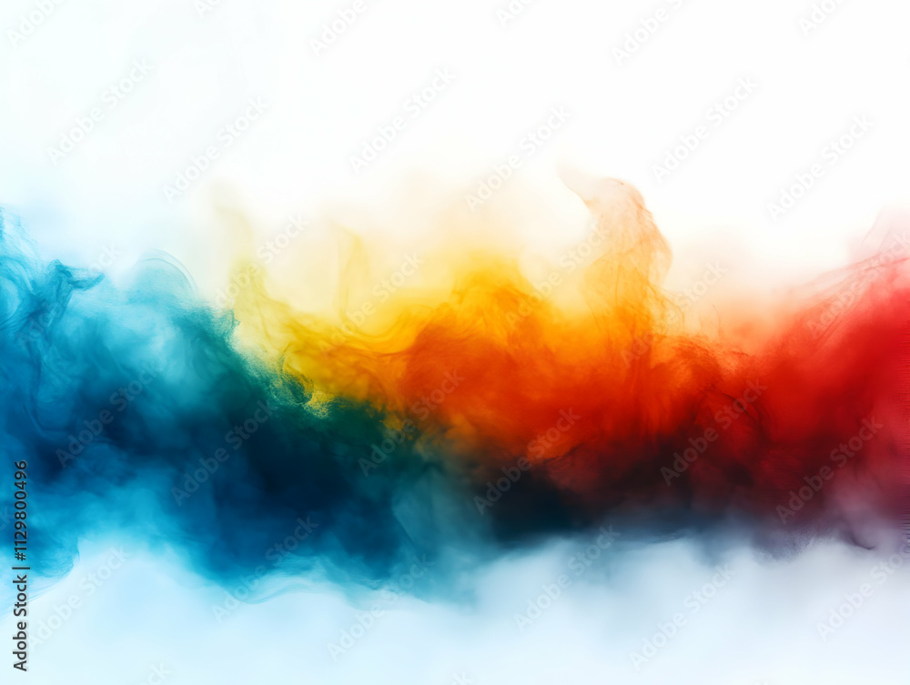 Poster a vibrant blend of colorful smoke swirls creating a dynamic visual effect perfect for artistic desig