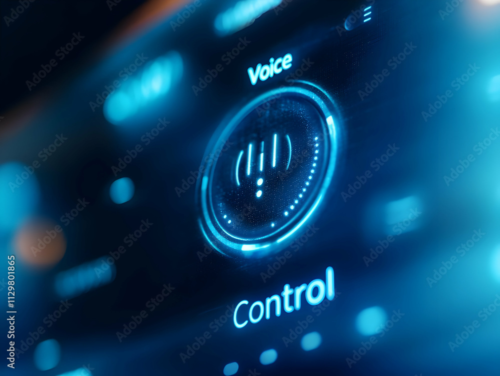 Poster close-up of an advanced voice control interface showcasing modern technology functionality.