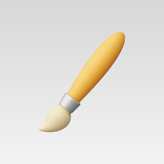 3d Realistic Paint brush icon vector illustration