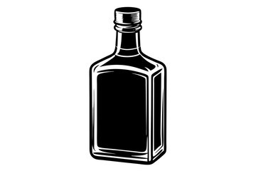 Empty liquor bottle on a white background vector art illustration